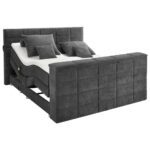 BOXSPRINGBED 180 cm x 200 cm, textiel antraciet thumbnail 1