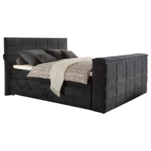BOXSPRINGBED 180 cm x 200 cm, textiel antraciet