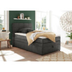BOXSPRINGBED 120 cm x 200 cm, antraciet thumbnail 1