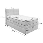 BOXSPRINGBED 120 cm x 200 cm, antraciet thumbnail 6