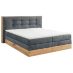 POSTELJA BOXSPRING 180 cm   x 200 cm  , les, tekstil, leseni material antracit thumbnail 3