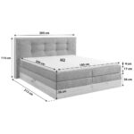 POSTELJA BOXSPRING 180 cm   x 200 cm  , les, tekstil, leseni material antracit thumbnail 4