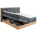 POSTELJA BOXSPRING 180 cm   x 200 cm  , les, tekstil, leseni material antracit thumbnail 5