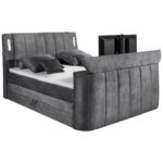 BOXSPRINGBED 180 cm x 200 cm, textiel, houtmateriaal antraciet thumbnail 2