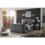 BOXSPRINGBED 180 cm x 200 cm, textiel, houtmateriaal antraciet thumbnail 7