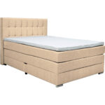 BOXSPRINGBED 140 cm x 200 cm, wit textiel thumbnail 1