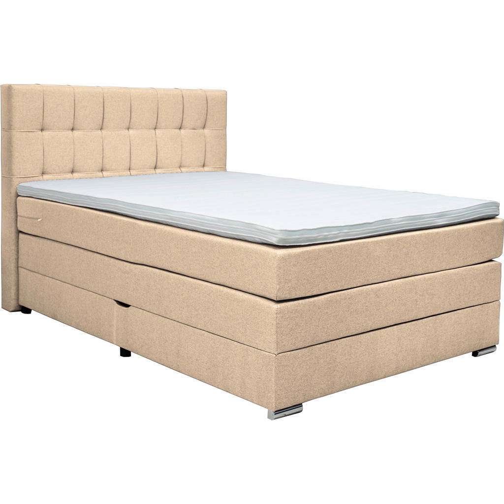 BOXSPRINGBED 140 cm x 200 cm, wit textiel