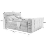 BOXSPRINGBED 180 cm x 200 cm, kerosinekleurig textiel thumbnail 3