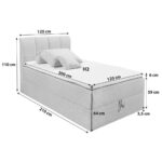 BOXSPRINGBED 120 cm x 200 cm, textiel antraciet thumbnail 5