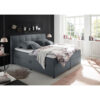BOXSPRINGBED 180 cm x 200 cm, textiel antraciet