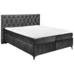 BOXSPRINGBED 180 cm x 200 cm, textiel, houtmateriaal antraciet thumbnail 1