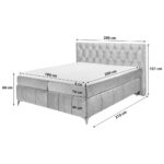 BOXSPRINGBED 180 cm x 200 cm, textiel, houtmateriaal antraciet thumbnail 2