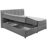 BOXSPRINGBED 180 cm x 200 cm, textiel antraciet thumbnail 4