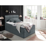BOXSPRINGBED 120 cm x 200 cm, textiel antraciet thumbnail 1
