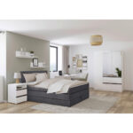 BOXSPRINGBED 120 cm x 200 cm, textiel antraciet thumbnail 2