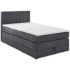 BOXSPRINGBED 120 cm x 200 cm, textiel antraciet