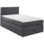 BOXSPRINGBED 120 cm x 200 cm, textiel antraciet thumbnail 1