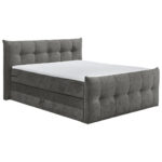 BOXSPRINGBED 180 cm x 200 cm, textiel antraciet thumbnail 1
