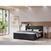 BOXSPRINGBED 180 cm x 200 cm, hout, textiel, antraciet karton