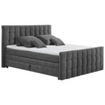 BOXSPRINGBED 180 cm x 200 cm, textiel, houtmateriaal antraciet thumbnail 3