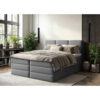 POSTELJA BOXSPRING 180 cm   x 200 cm  , les, tekstil, leseni material antracit