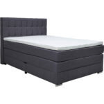 BOXSPRINGBED 140 cm x 200 cm, zwart textiel thumbnail 1