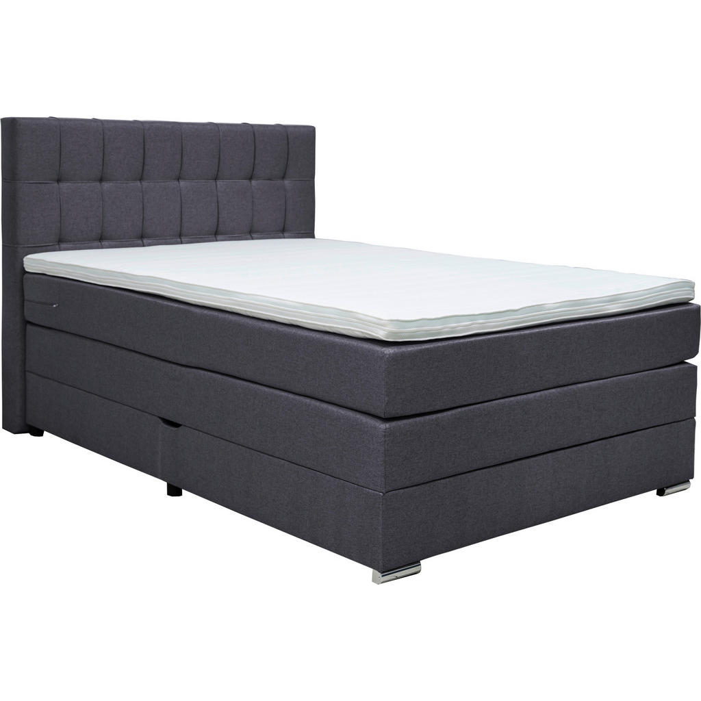 BOXSPRINGBED 140 cm x 200 cm, zwart textiel