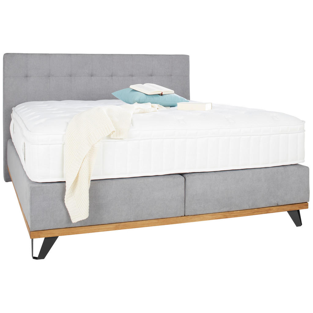 BEDBOXSPRING x, textiel, materiaal hout grijs