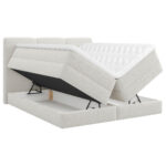 BOXSPRING BED 180 cm x 200 cm, textiel, houtmateriaal, wit hout thumbnail 2