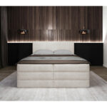 BOXSPRING BED 180 cm x 200 cm, textiel, houtmateriaal, wit hout thumbnail 7