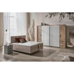 BOXSPRINGBED 180 cm x 200 cm, wit textiel thumbnail 2