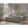 BOXSPRINGBED 160 cm x 200 cm, hout, textiel, wit karton