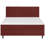 BOXSPRINGBED 180 cm x 200 cm, hout, bordeauxrood textiel thumbnail 2