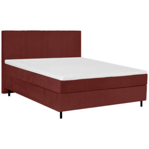 BOXSPRINGBED 180 cm x 200 cm, hout, bordeauxrood textiel
