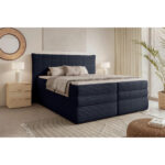 BOXSPRINGBED 180 cm x 200 cm, zwart textiel thumbnail 1
