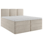 BOXSPRINGBED 160 cm x 200 cm, hout, textiel, crèmekleurig houtmateriaal thumbnail 4