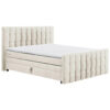 BOXSPRINGBED 180 cm x 200 cm, textiel, houtmateriaal, crèmekleur