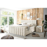 BOXSPRINGBED 180 cm x 200 cm, textiel, houtmateriaal, crèmekleur thumbnail 2