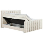 BOXSPRINGBED 180 cm x 200 cm, textiel, houtmateriaal, crèmekleur thumbnail 3