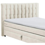 BOXSPRINGBED 180 cm x 200 cm, textiel, houtmateriaal, crèmekleur thumbnail 6