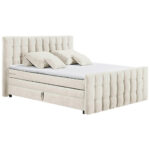 BOXSPRINGBED 180 cm x 200 cm, textiel, houtmateriaal, crèmekleur thumbnail 7