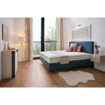BOXSPRINGBED 180 cm x 200 cm, blauwgrijs textiel thumbnail 2