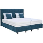 BOXSPRINGBED 180 cm x 200 cm, blauwgrijs textiel thumbnail 1