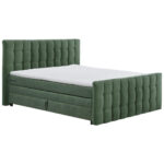 BOXSPRING BED 180 cm x 200 cm, textiel, houtmateriaal olijfgroen thumbnail 1