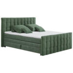 BOXSPRING BED 180 cm x 200 cm, textiel, houtmateriaal olijfgroen thumbnail 6
