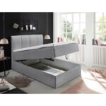 BOXSPRINGBED 120 cm x 200 cm, grijs textiel thumbnail 2