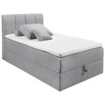 BOXSPRINGBED 120 cm x 200 cm, grijs textiel thumbnail 3