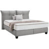 BOXSPRINGBED 180 cm x 200 cm, grijs leer