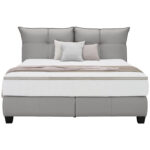 BOXSPRINGBED 180 cm x 200 cm, grijs leer thumbnail 6