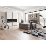 BOXSPRINGBED 120 cm x 200 cm, grijs textiel thumbnail 2